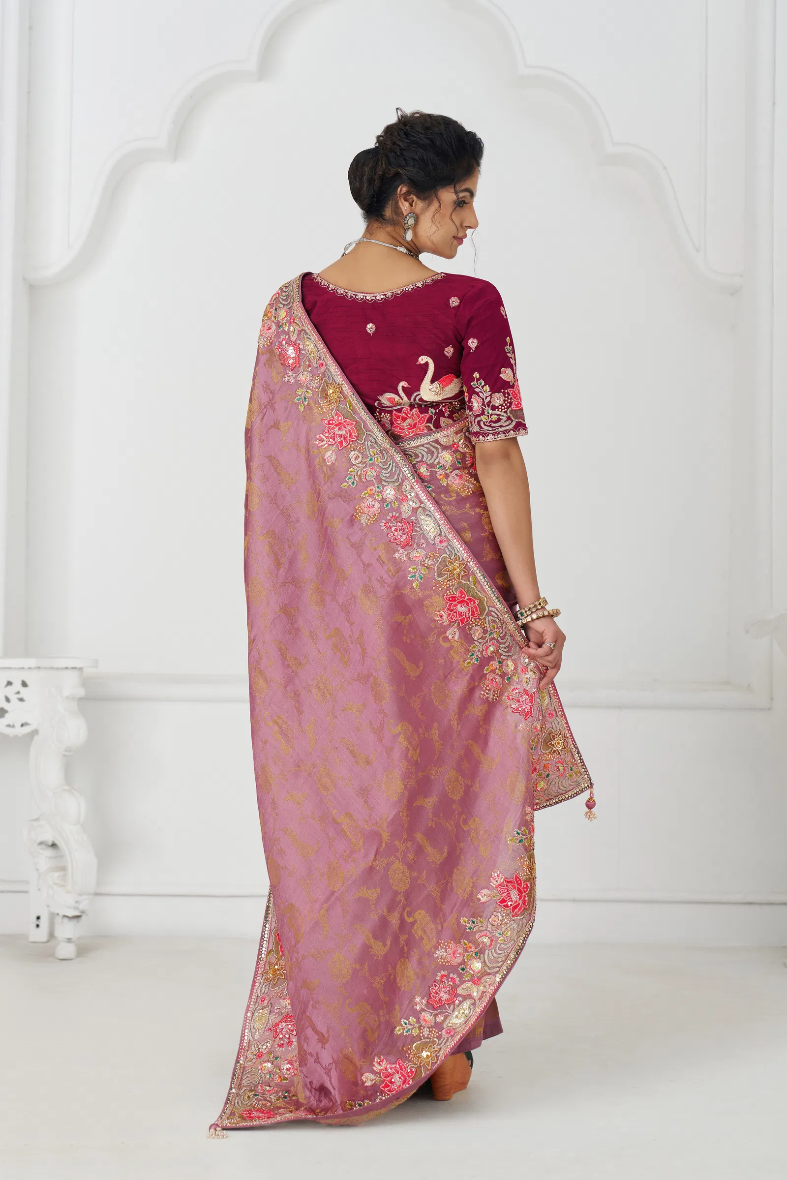 Kf 112 Pink Pure Dola Viscouse Silk Saree Wholesale Market In Surat
